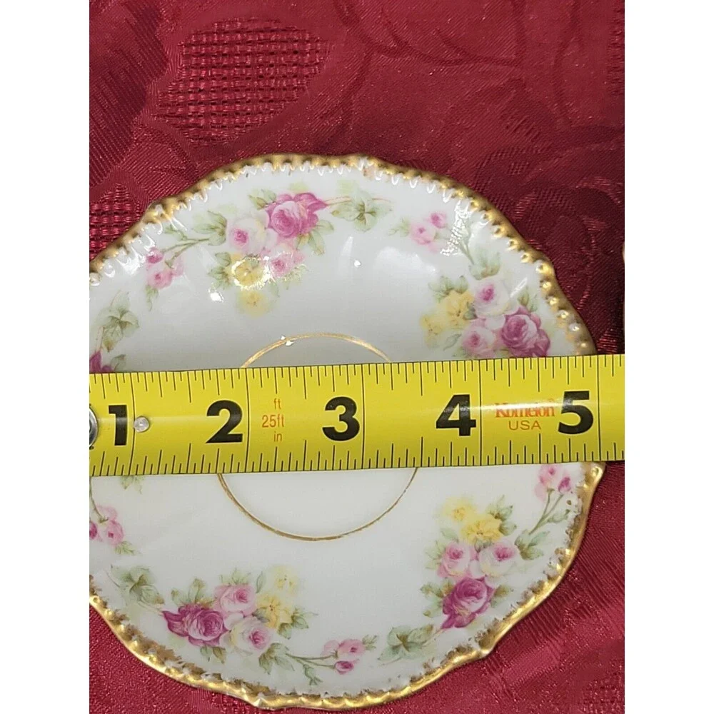 Antique Elite‎ France Higgins Seiter New York Floral Saucers 6 pc 1896-1920 Mark